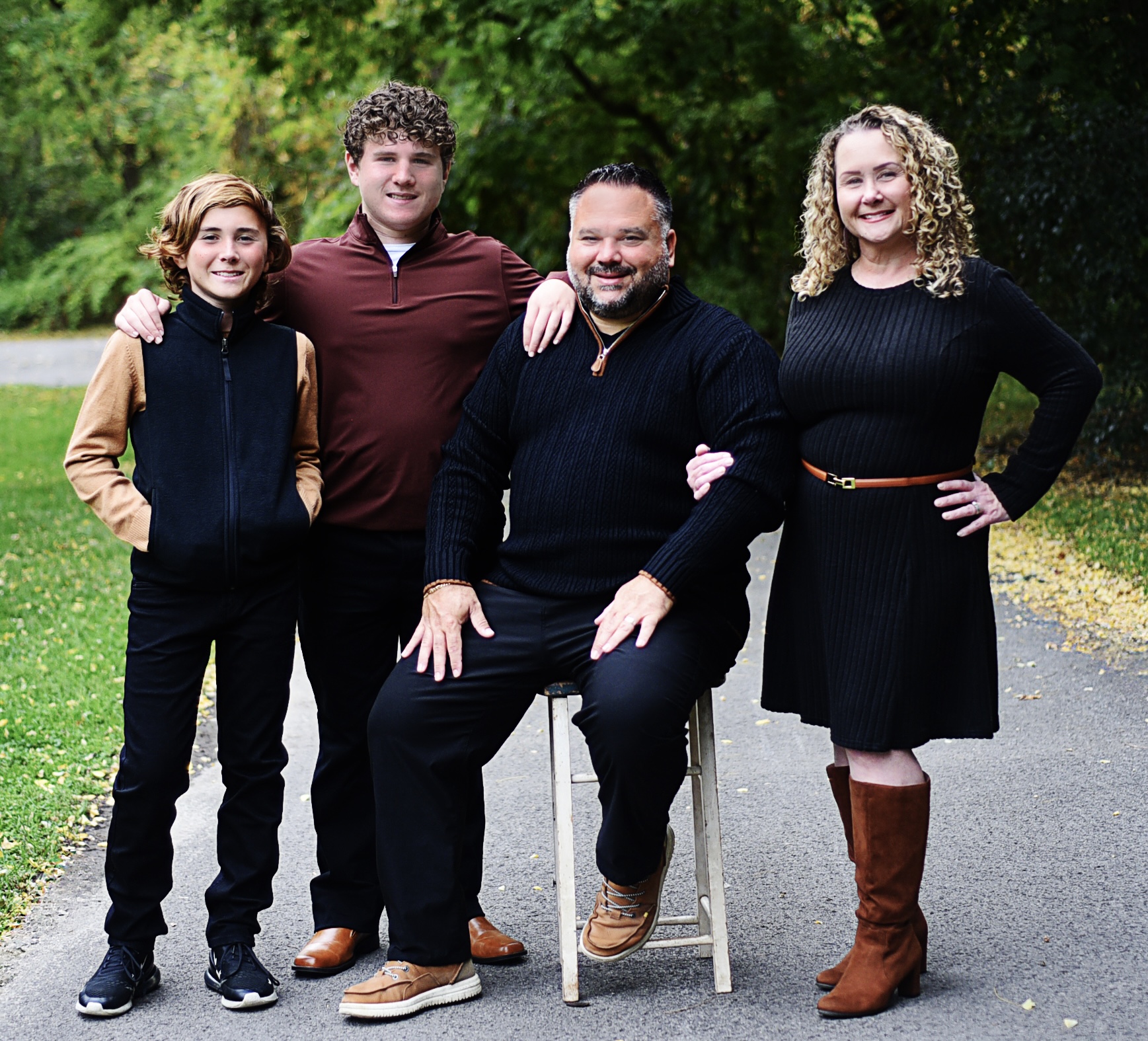 Doug Mooradian with his wife Jenn and their children in Niagara County